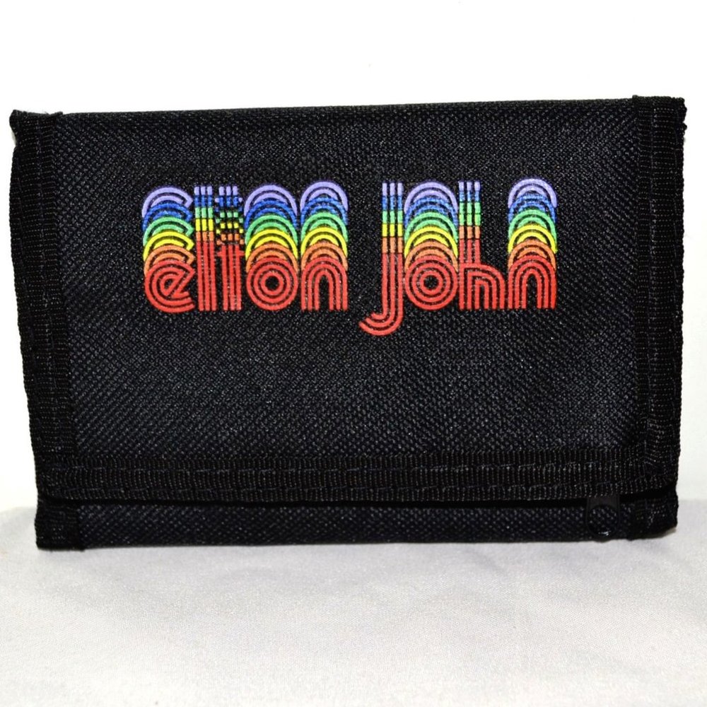 Elton John Tri-Fold Wallet  Black